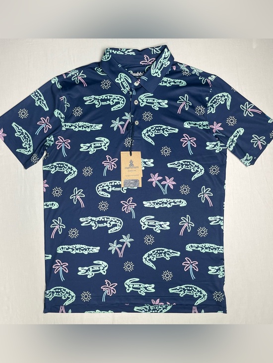 chubbies Other - chubbies Men’s Small Navy Polo with Mint Green & Light Pink Alligator Print